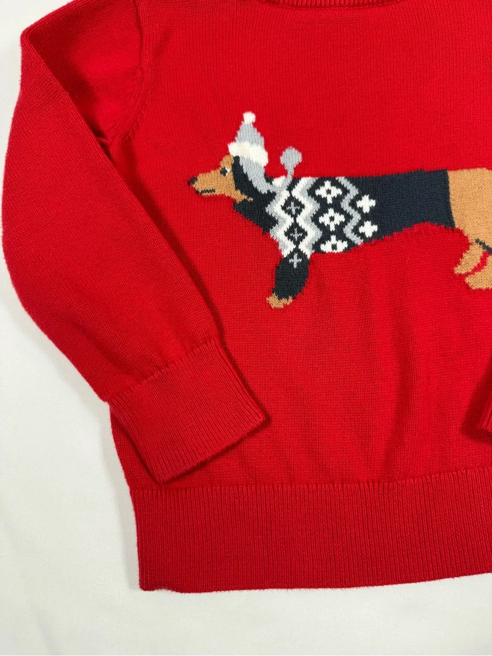 GAP Toddler Dachshund Christmas Sweater 4 Holiday Fair Isle Dog Cottagecore Cute